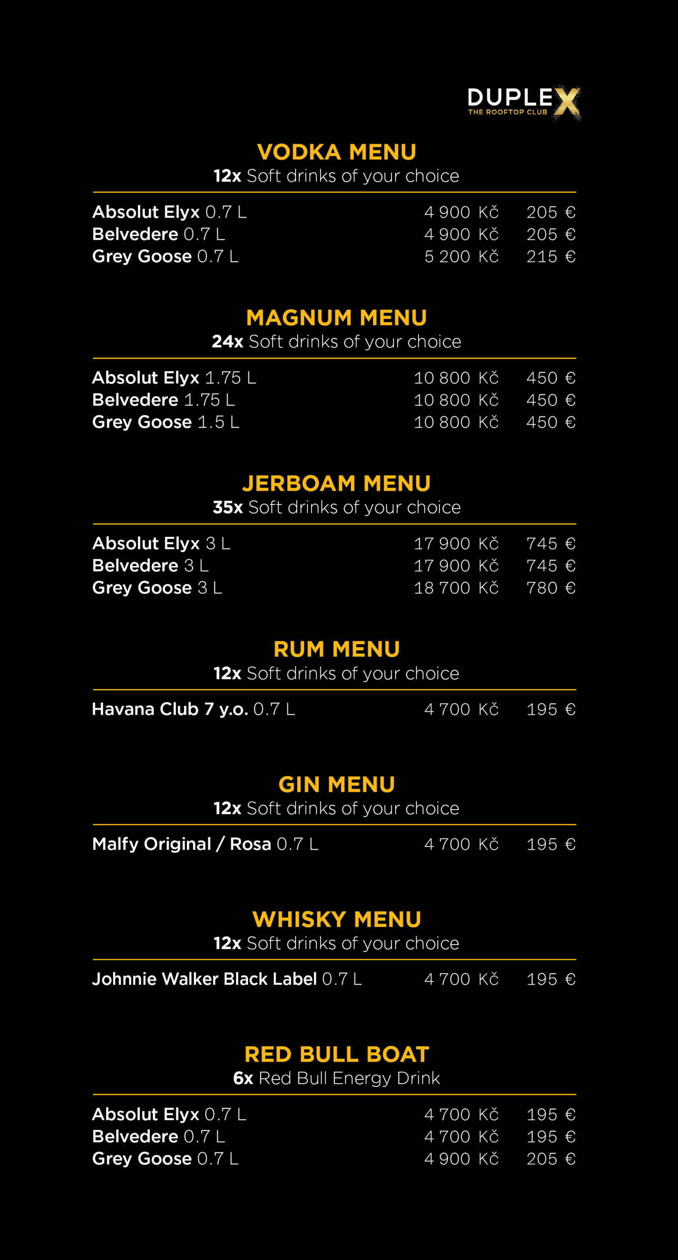 VIP Menu